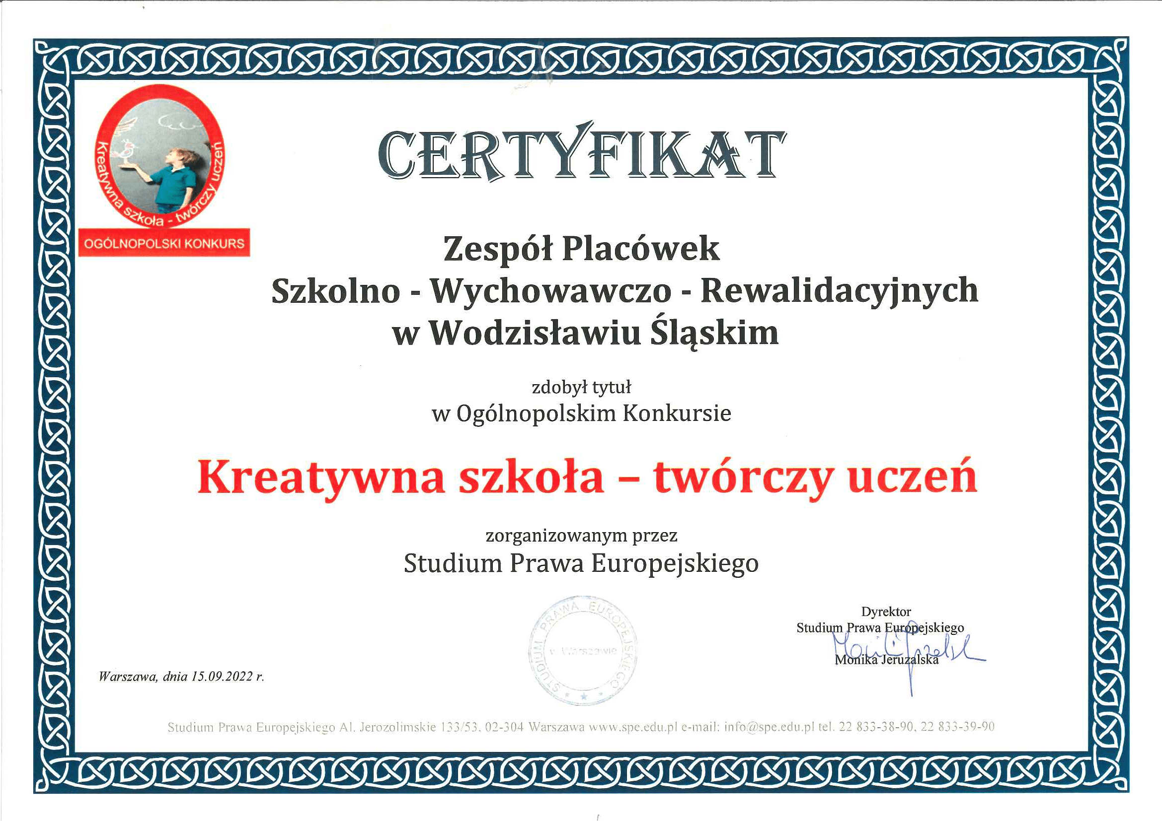 certyfikat kreatywna szkoła twórczy uczeń-1